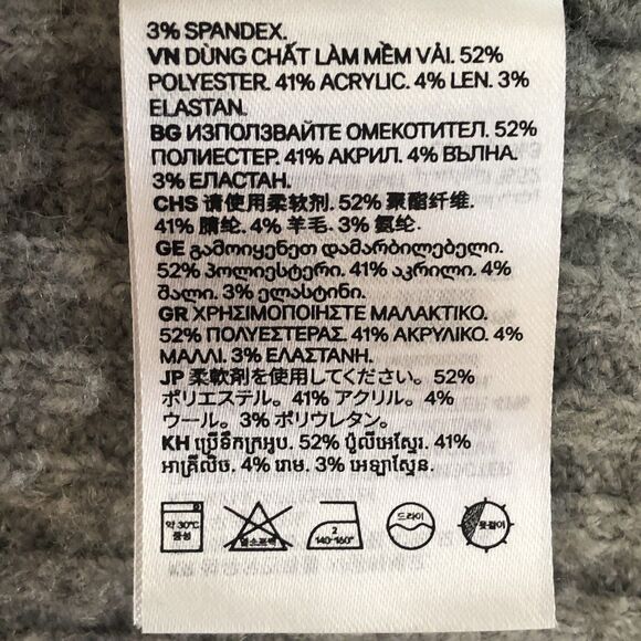 H&M Women’s Ribbed Open Front Cardigan Oversized Wool Blend Gray Size Small - Picture 16 of 16